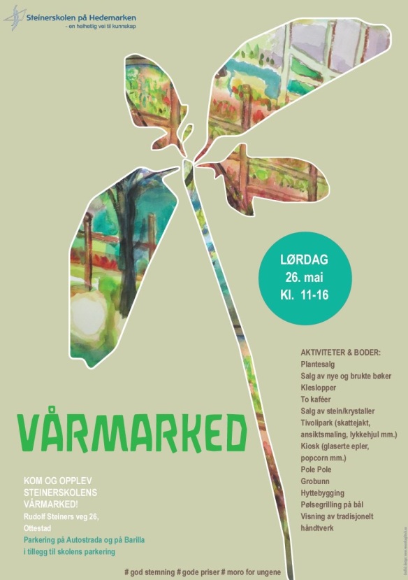 Plakat vårmarked 2018 Veronika Glitsch-Steinerskolen på Hedemarken